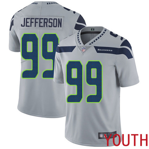 Seattle Seahawks Limited Grey Youth Quinton Jefferson Alternate Jersey NFL Football #99 Vapor Untouchable->women nfl jersey->Women Jersey